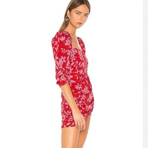 Camila Coelho XS Red Floral Dress